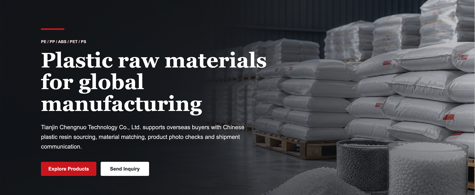 Spoločnosť Tianjin Chengnuo Technology Co., Ltd. podporuje zahraničných kupujúcich pri obstarávaní čínskych plastových živíc, prispôsobovaní materiálov, kontrole produktových fotografií a komunikácii týkajúcej sa expedície.